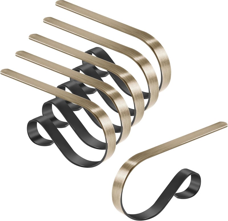 Doitory Christmas Stocking Holder Hanger,6 Pack Adjustable Stocking Holders for Mantle and Fireplace Metal Decoration for Xmas Holiday Party - Image 1